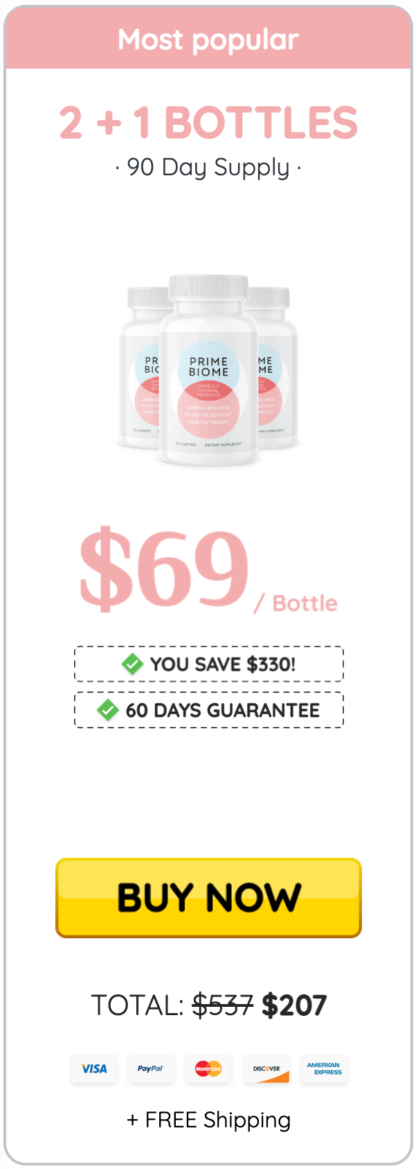 PrimeBiome Buy 3 Bottles